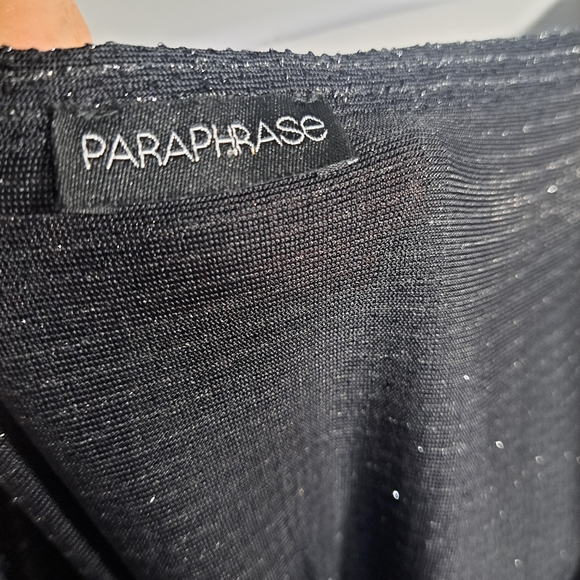 Paraphrase black metallic sparkling puff sleeve top XL - Picture 3 of 6